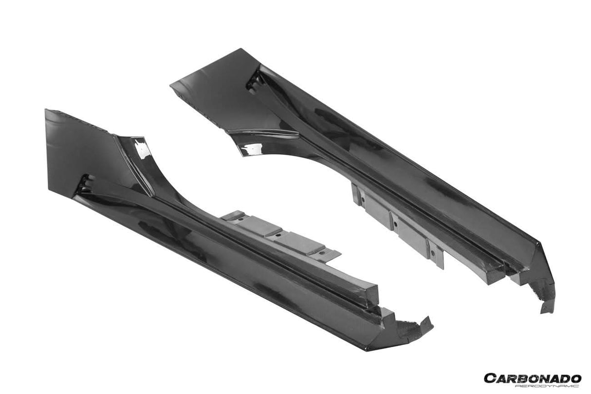 2020-UP Ferrari Autoclave Carbon Fiber Side Skirts Carbonado (RT) Fits: SF90 Stradale and Spider