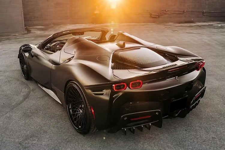 2020-UP Ferrari Autoclave Carbon Fiber Rear Diffuser Canards Carbonado (RT) Fits: SF90 Stradale and Spider