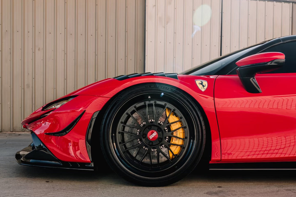 2020-UP Ferrari Autoclave Carbon Fiber Front Bumper Canards Carbonado (RT) Fits: SF90 Stradale and Spider