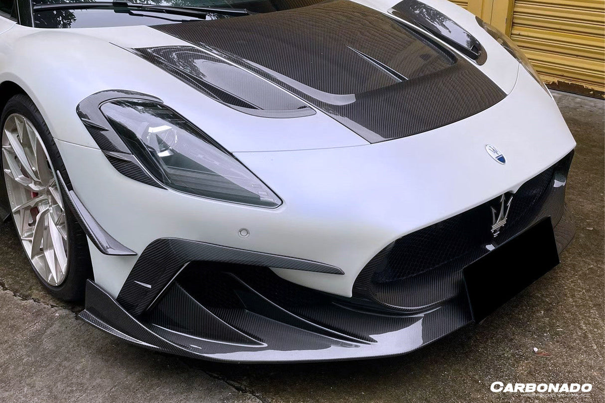 2020-2025 Maserati MC20 MSY Style DRY Carbon Fiber Front Bumper Canards