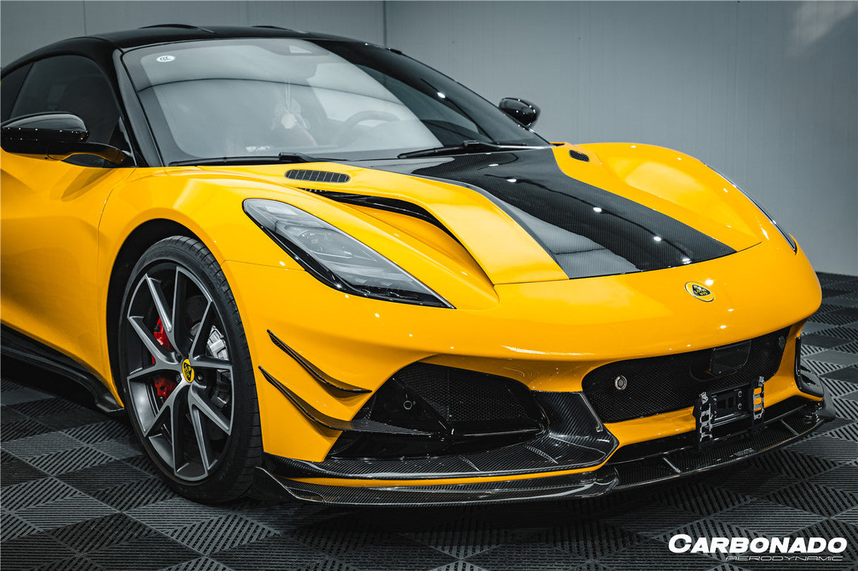 2021-2024 Lotus Emira NYO MNK Style Dry Carbon Fiber Front Bumper Side Splitter