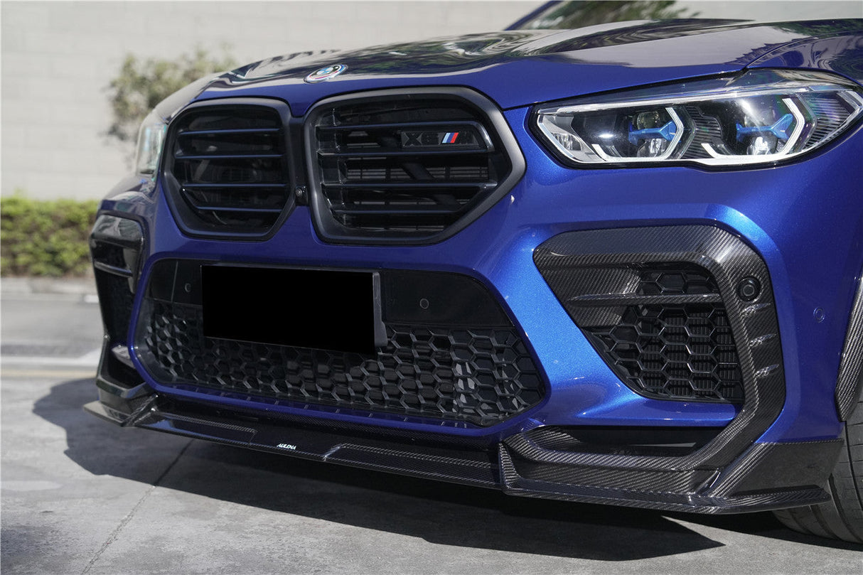 2020-2023 BMW X6M F96 AD Style Dry Carbon Fiber Front Bumper Air Inlet Vent Trims