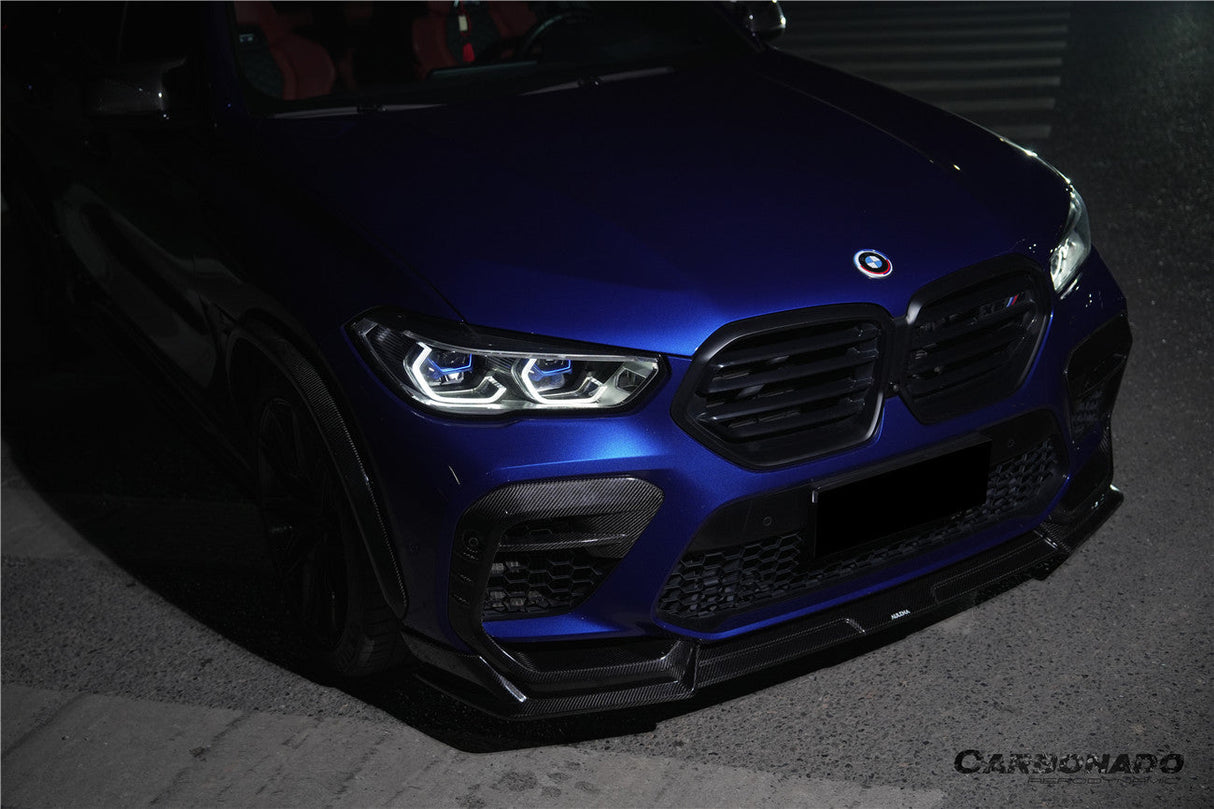 2020-2023 BMW X6M F96 AD Style Dry Carbon Fiber Front Bumper Air Inlet Vent Trims