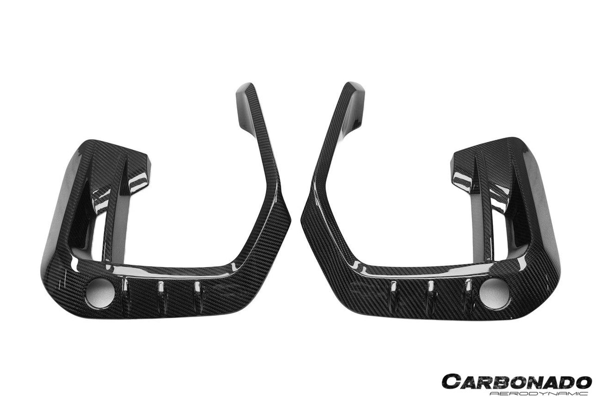 2020-2023 BMW X6M F96 AD Style Dry Carbon Fiber Front Bumper Air Inlet Vent Trims