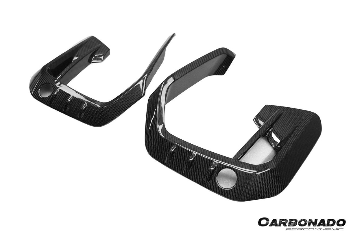 2020-2023 BMW X6M F96 AD Style Dry Carbon Fiber Front Bumper Air Inlet Vent Trims