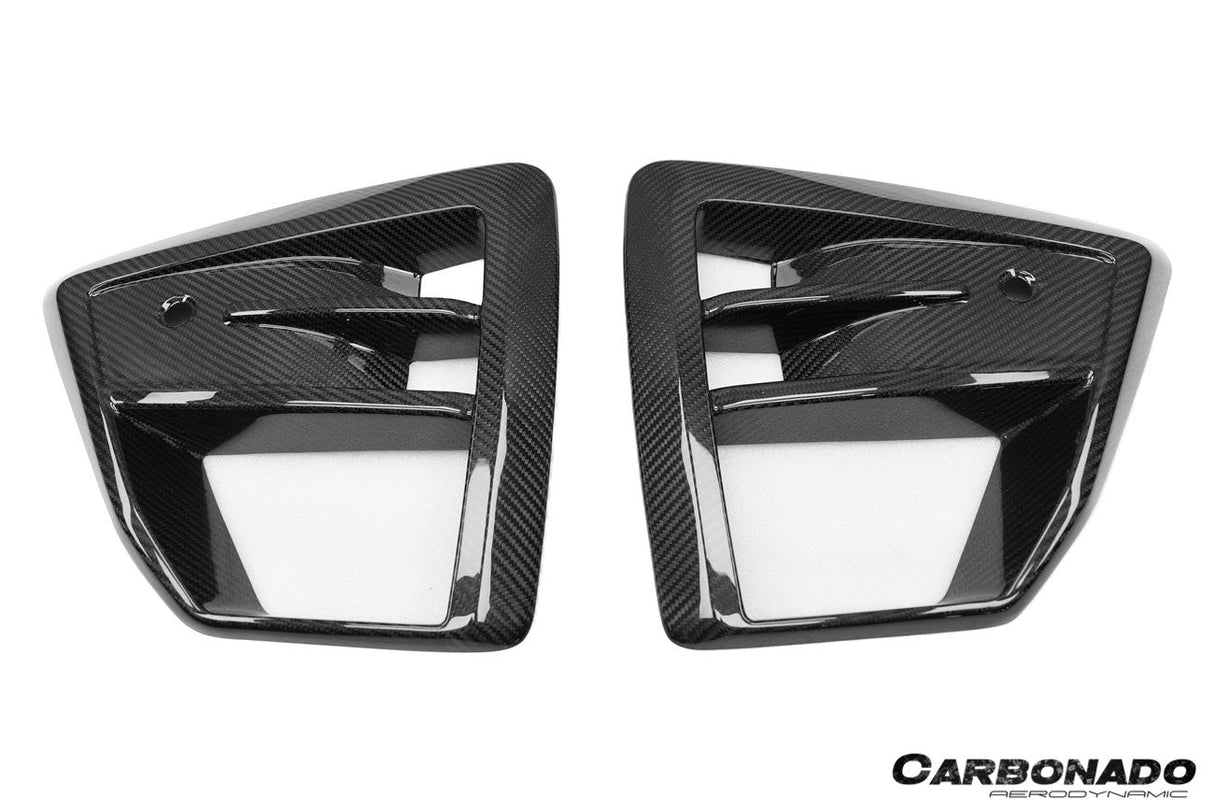 2024-2025 BMW X6M F96 AD Style Dry Carbon Fiber Front Bumper Air Inlet Vent Trims