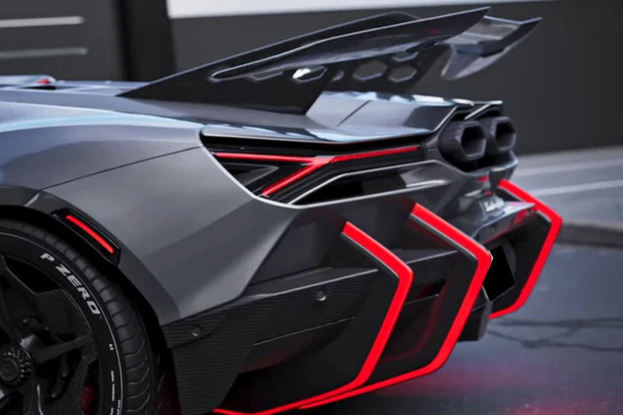 2024-UP Lamborghini Revuelto BK Style Autoclave Carbon Fiber Rear Diffuser with Canards