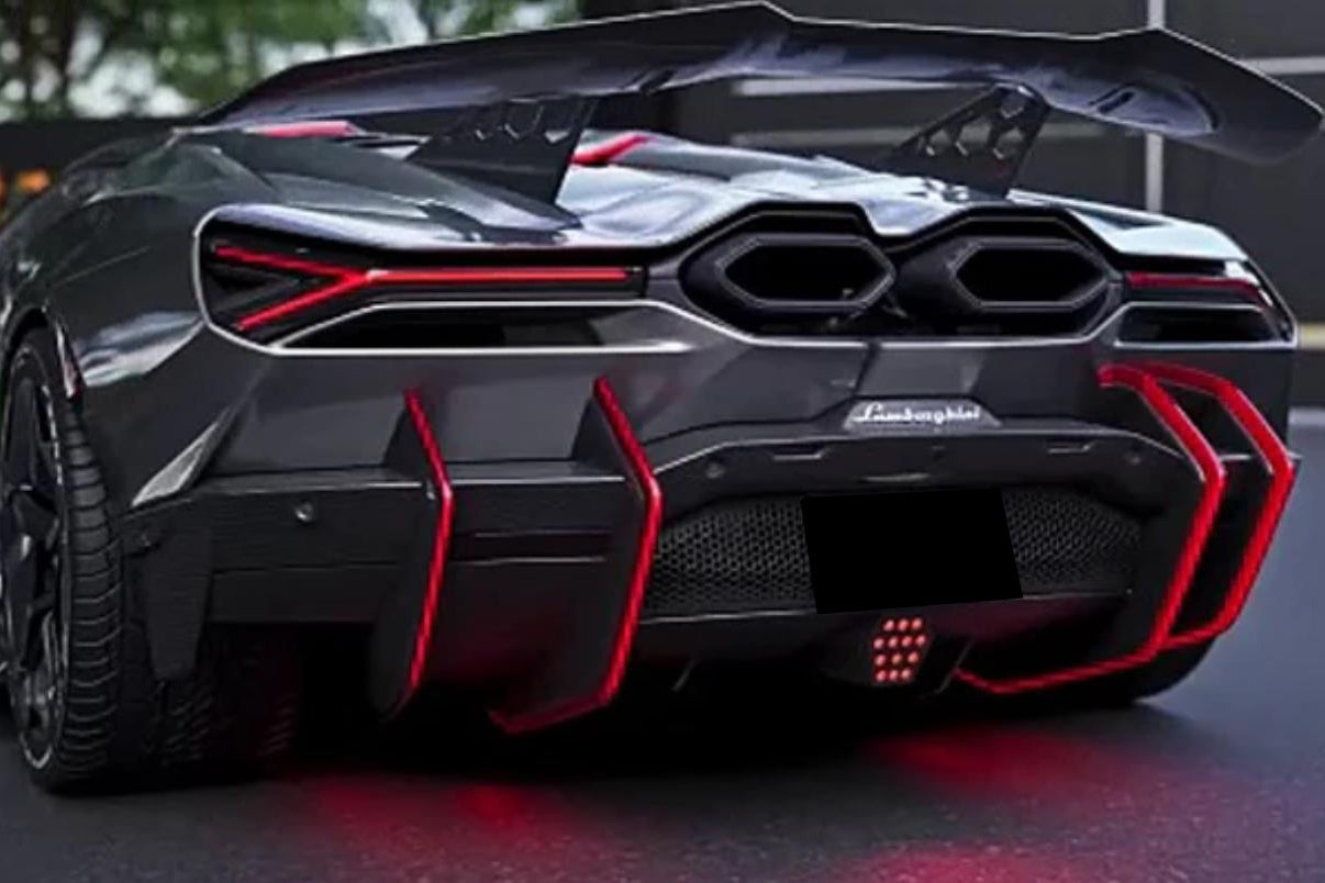 2024-UP Lamborghini Revuelto BK Style Autoclave Carbon Fiber Rear Diffuser with Canards