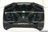 2015-2019 Ferrari Autoclave Carbon Fiber Engine Hood With Glass Carbonado (CPO) | Fits: 488 Spider, 488 Pista Spider