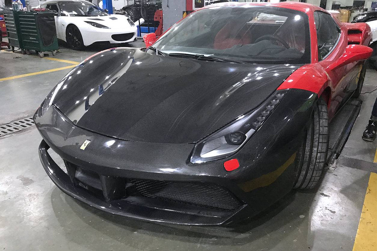 2015-2020 Ferrari 488 GTB Spider OE Style Carbon Fiber Hood
