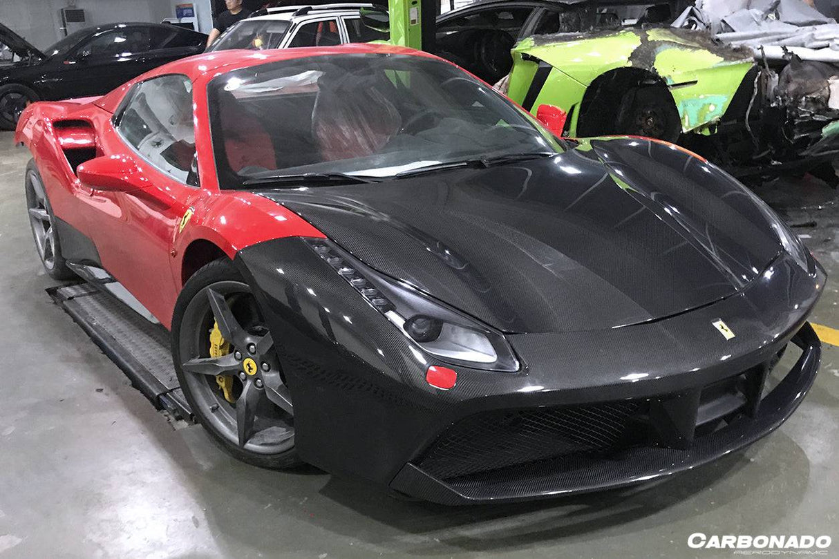 2015-2020 Ferrari 488 GTB Spider OE Style Carbon Fiber Hood