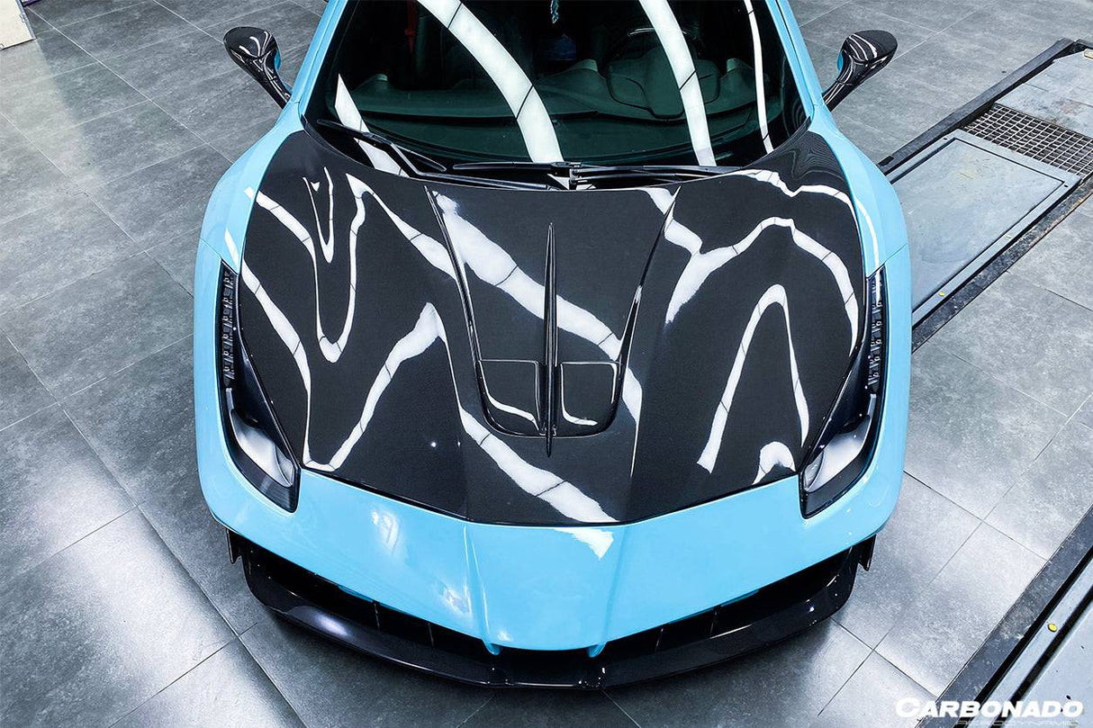 2015-2019 Ferrari 488 GTB Spider MA Style Carbon Fiber Hood