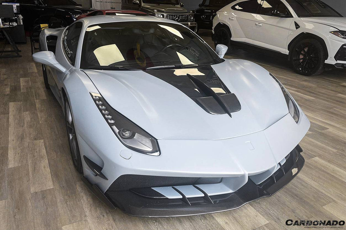 2015-2019 Ferrari 488 GTB Spider MA Style Carbon Fiber Front Bumper
