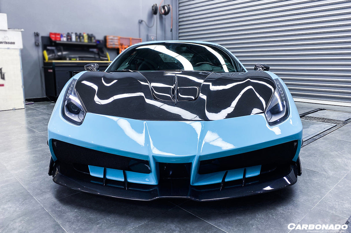 2015-2019 Ferrari 488 GTB Spider MA Style Carbon Fiber Front Bumper