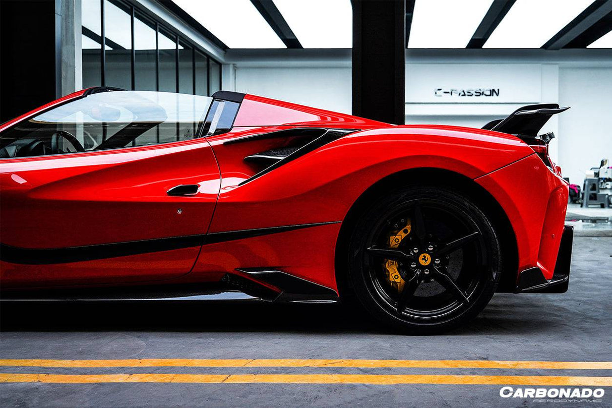 2015-2019 Ferrari 488 GTB Spider MSY Style Carbon Fiber Side Air Intake Flaps