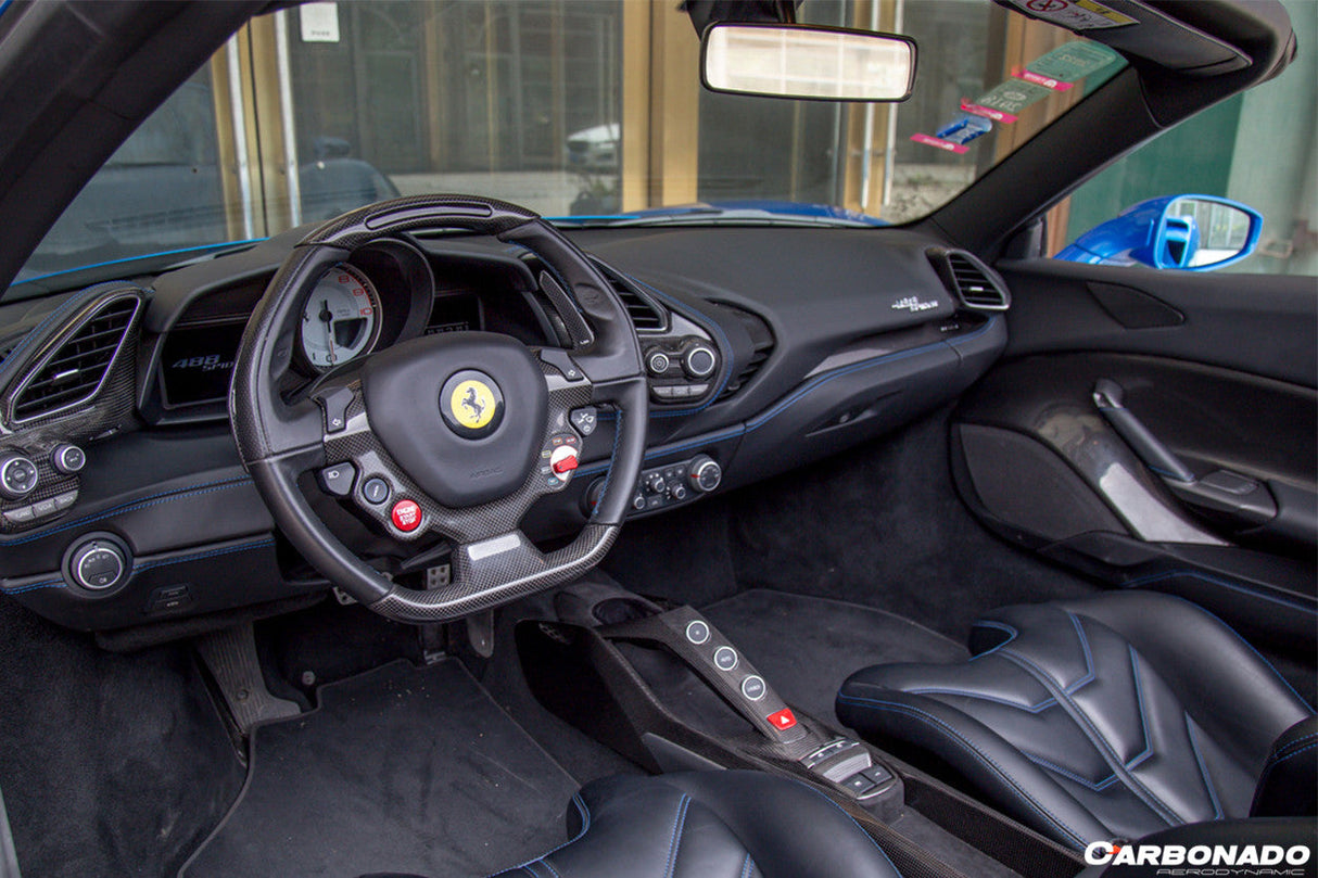 2015-2020 Ferrari 488 GTB Spider Dry Carbon Fiber Bridge Support Windows Switches Panel