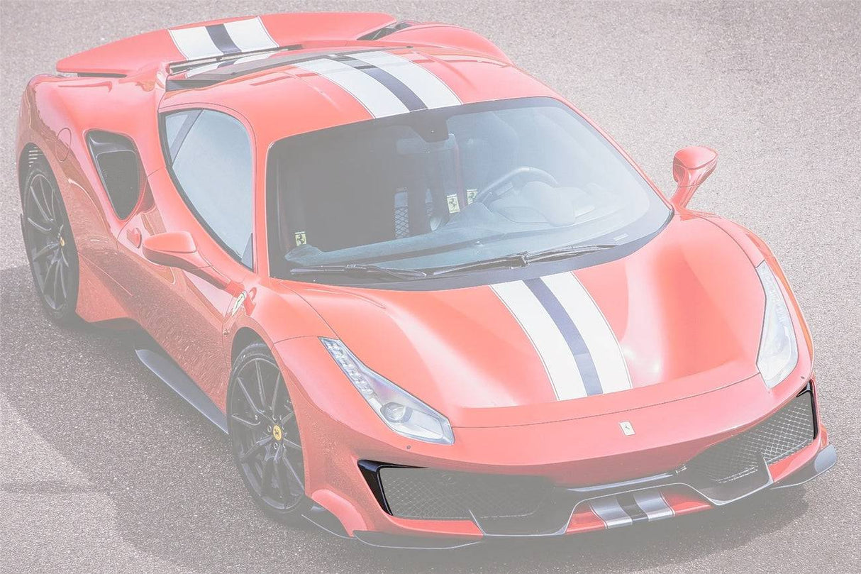 2018-2022 Ferrari 488 Pista OEM Style Carbon Fiber Front Bumper Vent Canards