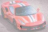 2018-2022 Ferrari 488 Pista OEM Style Carbon Fiber Front Bumper Vent Canards