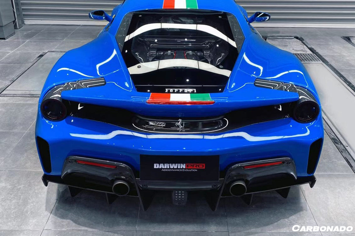 2018-2020 Ferrari 488 Pista OEM Style Part Carbon Fiber Rear Bumper (Rear Diffuser Not Included)