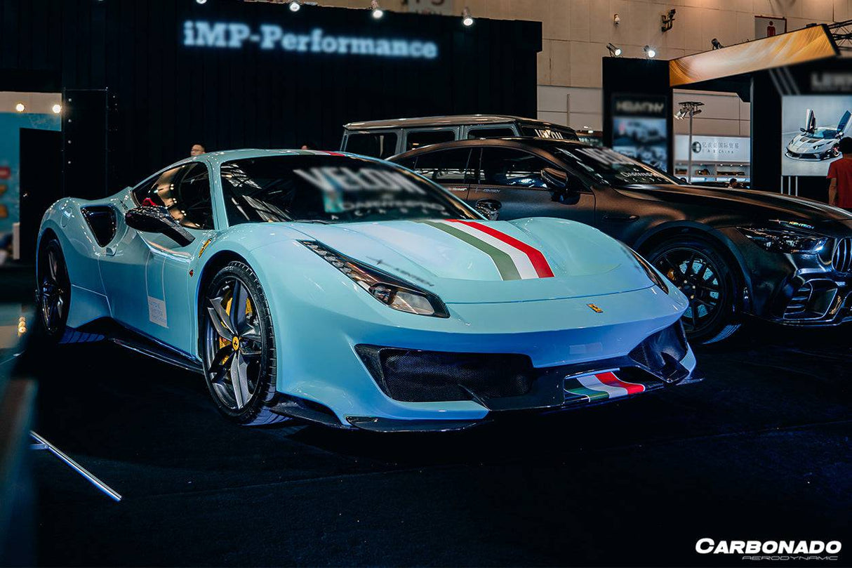2015-2020 Ferrari 488 Pista | GTB | Spider OEM Style Carbon Fiber Side Skirts