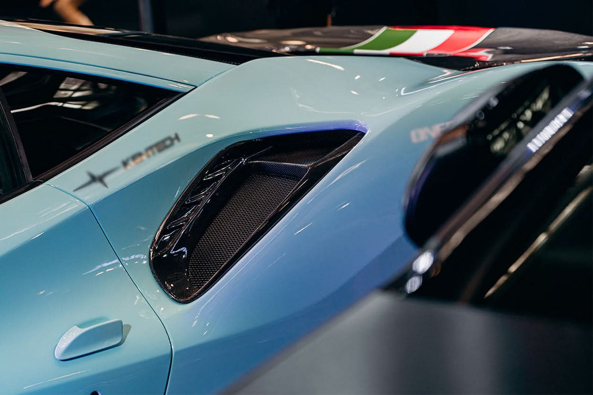 2015-2020 Ferrari 488 GTB | Spider Pista Style Carbon Fiber Quarter Panel Side Scoops