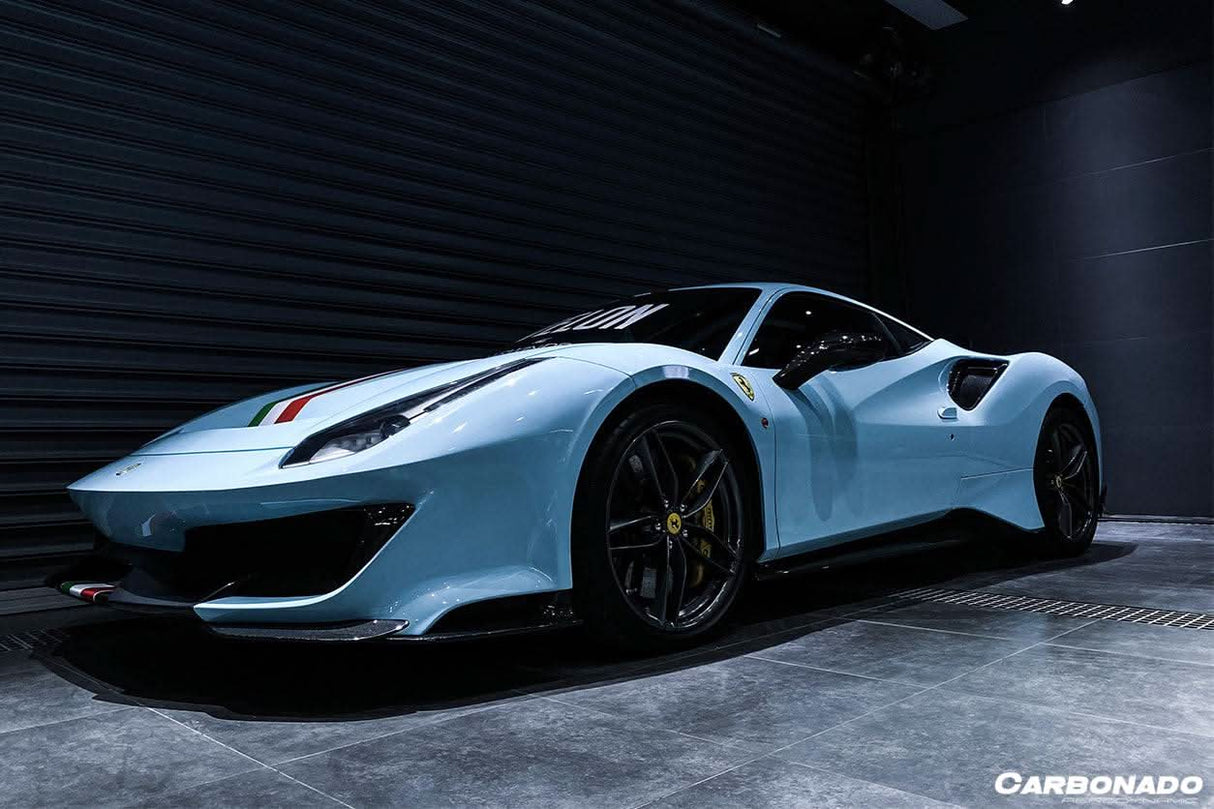 2015-2020 Ferrari 488 GTB | Spider Pista Style Carbon Fiber Quarter Panel Side Scoops