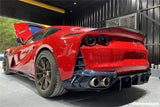2017-2026 Ferrari 812 Superfast MSY Style DRY Carbon Fiber Rear Diffuser with Light