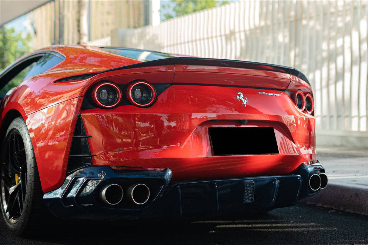 2017-2026 Ferrari 812 Superfast MSY Style DRY Carbon Fiber Rear Diffuser with Light
