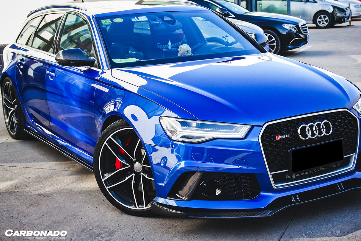 2013-2018 Audi RS6 Avant OE Style Carbon Fiber Front Bumper Caps