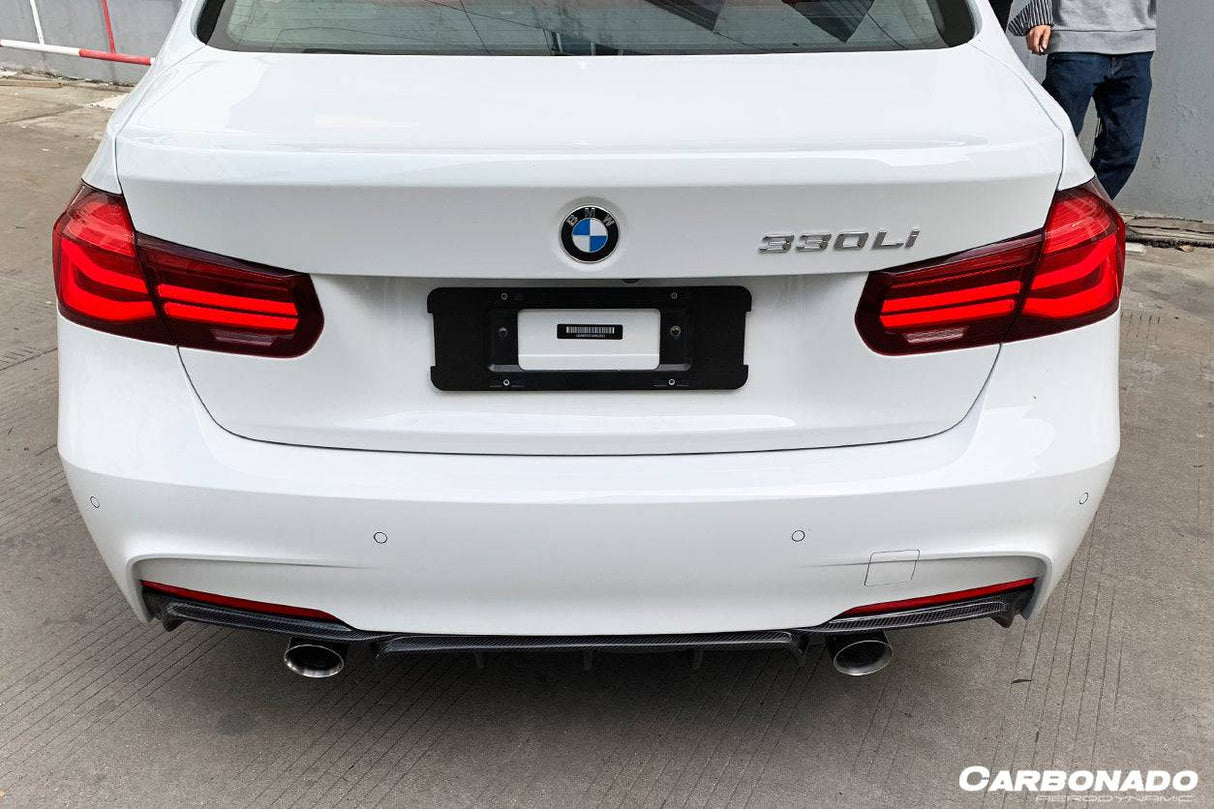 2013-2019 BMW 3 Series F30 F35 MP Style Carbon Fiber Dual Exhaust Rear Lip (For M-Tech Only)