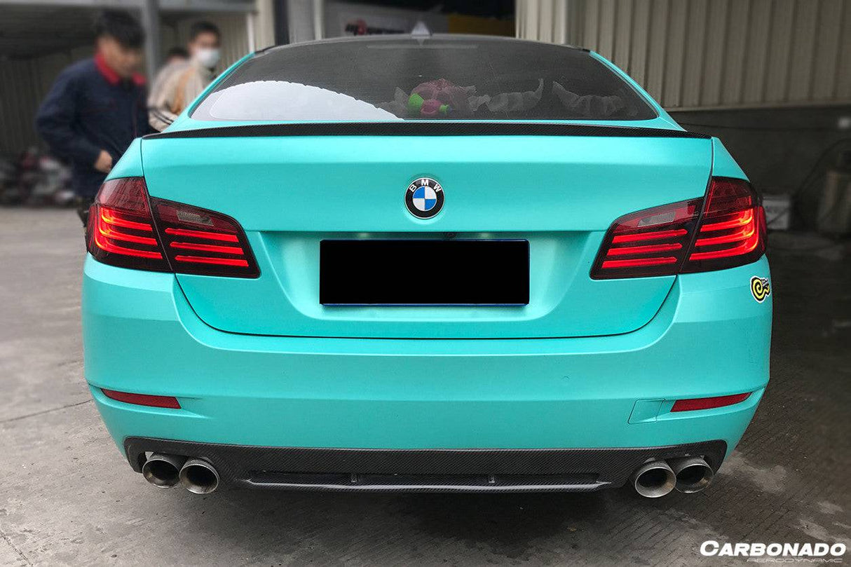 2011-2016 BMW F10 F18 5 Series HM Style Carbon Fiber Rear Lip (Can Not Fit MT Rear bumper)