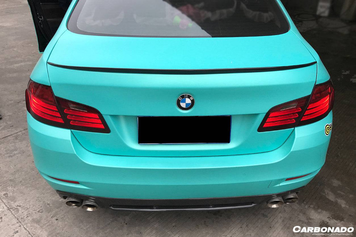 2011-2016 BMW F10 F18 5 Series HM Style Carbon Fiber Rear Lip (Can Not Fit MT Rear bumper)