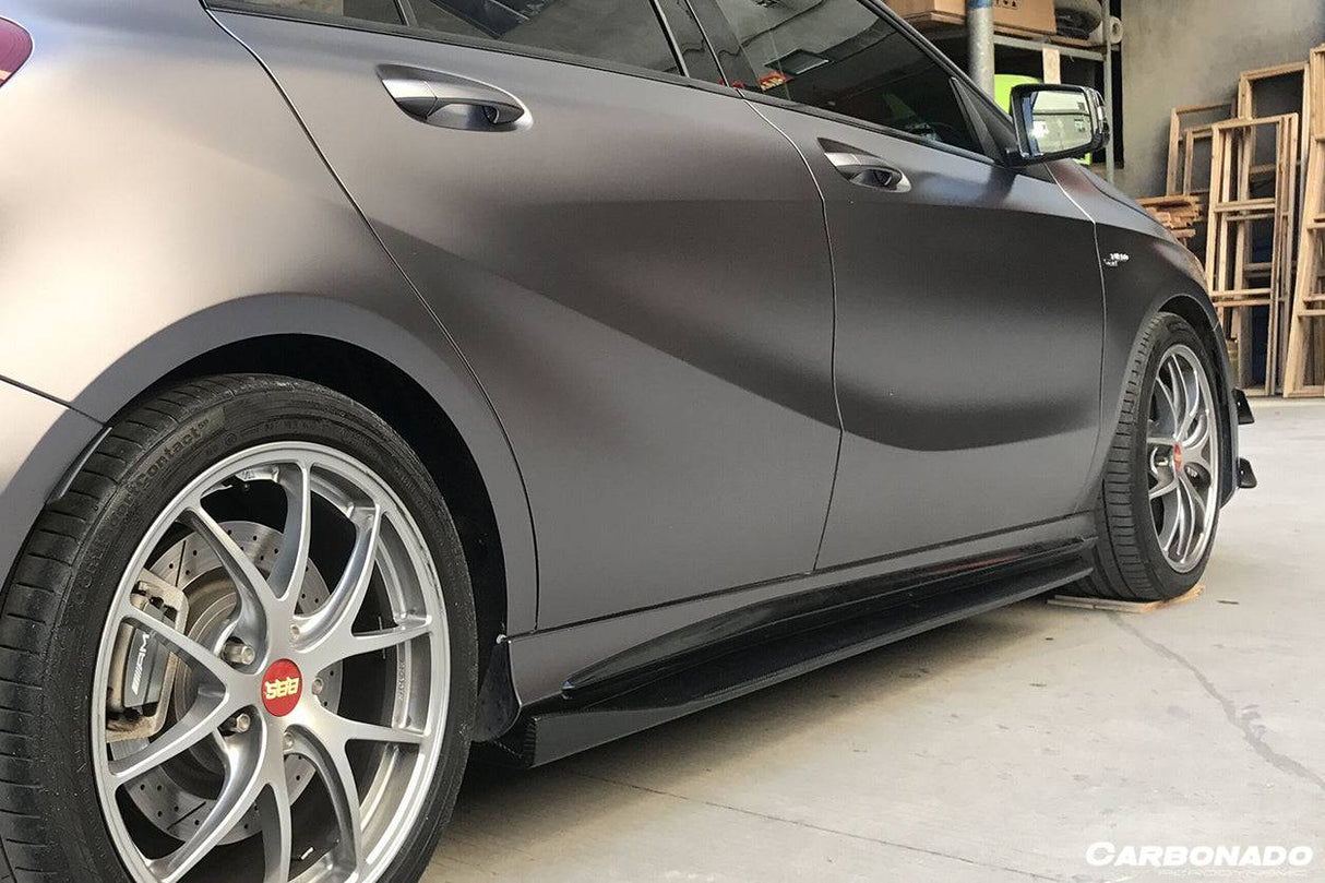 2016-2018 Mercedes Benz W176 A45 AMG RZS Style Carbon Fiber Side Skirts