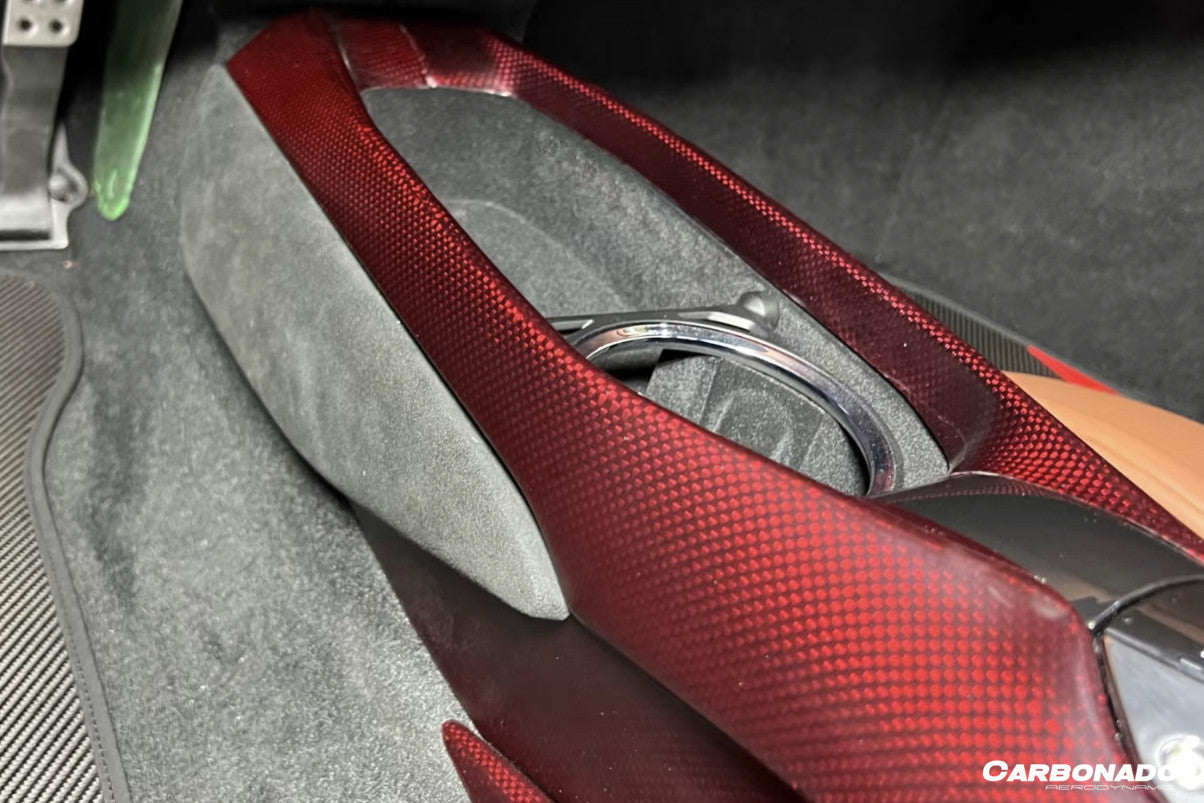 2022-UP Ferrari 296 GTB & GTS OE Style Dry Carbon Fiber center control surround panel Front end