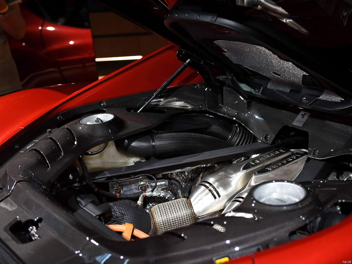 2022-UP Ferrari 296 GTB OE Style Dry Carbon Fiber Engine Bay Panel Replacement  Kits 4pcs