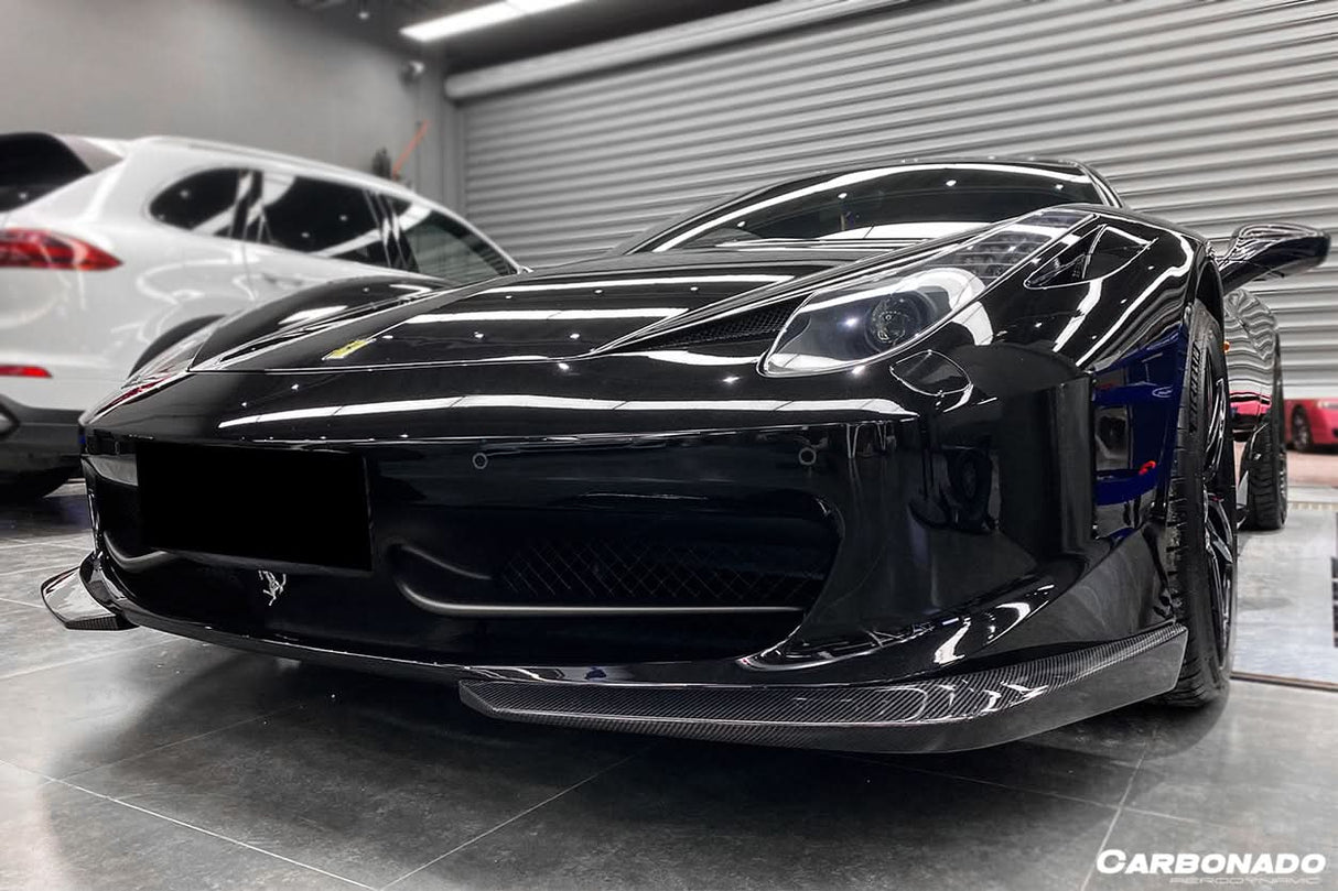 2010-2015 Ferrari 458 Italia and Spider Carbon Fiber Front Lip Carbonado (AP)