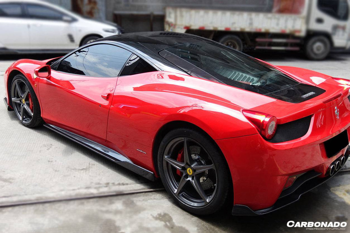 2010-2015 Ferrari Carbon Fiber Side Skirts Under Board Carbonado (AV) Fits: 458 Italia and Spider