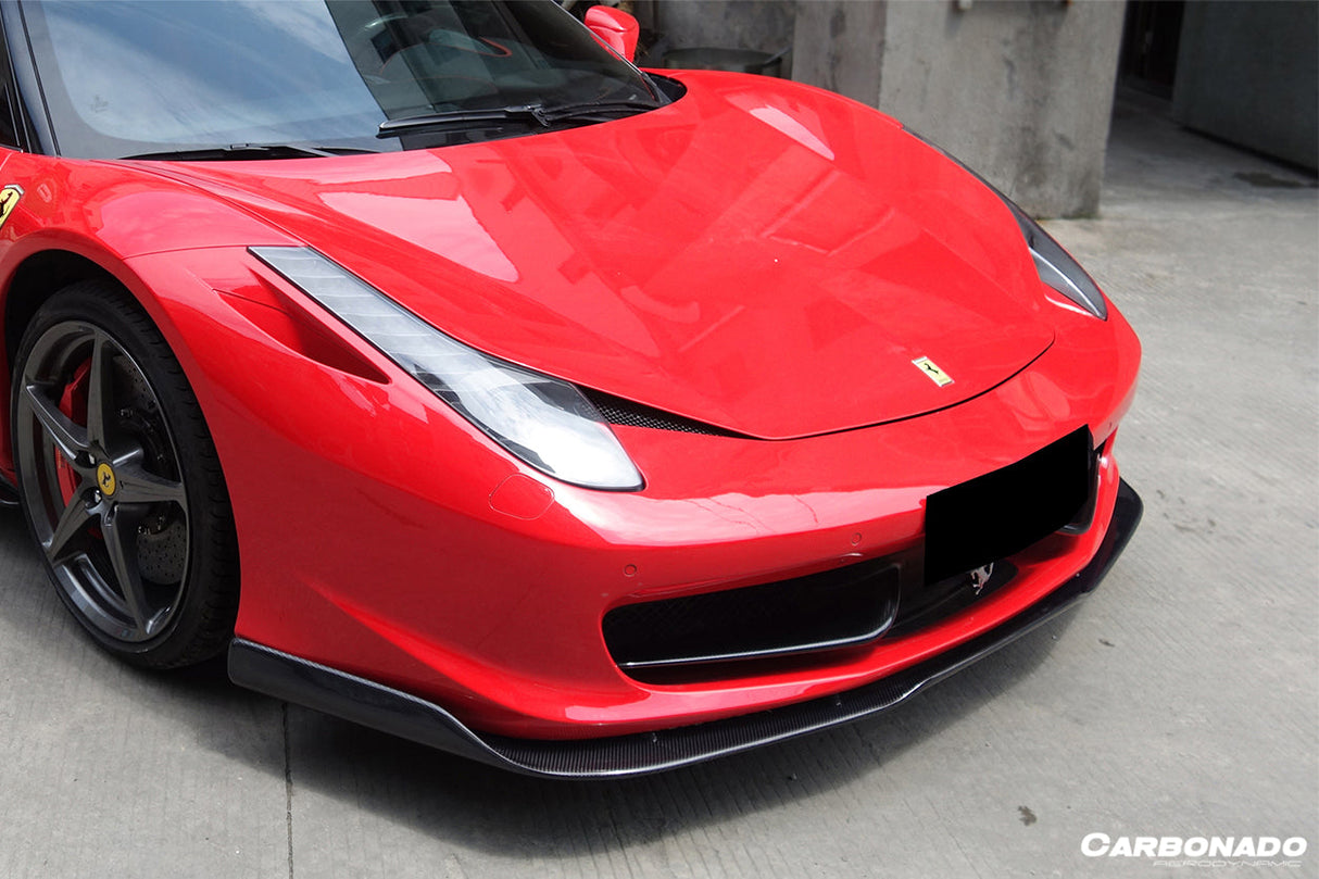 2010-2015 Ferrari Carbon Fiber Front Lip Carbonado (OE) Fits: 458 Italia and Spider