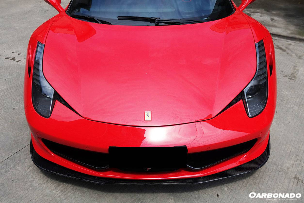 2010-2015 Ferrari Carbon Fiber Front Lip Carbonado (OE) Fits: 458 Italia and Spider