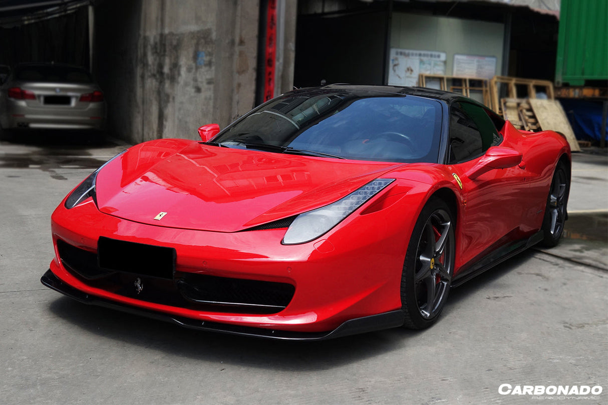 2010-2015 Ferrari Carbon Fiber Front Lip Carbonado (OE) Fits: 458 Italia and Spider