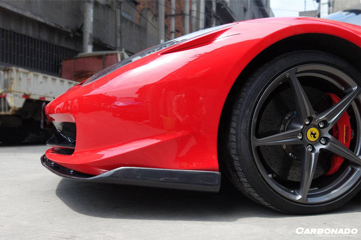 2010-2015 Ferrari Carbon Fiber Front Lip Carbonado (OE) Fits: 458 Italia and Spider