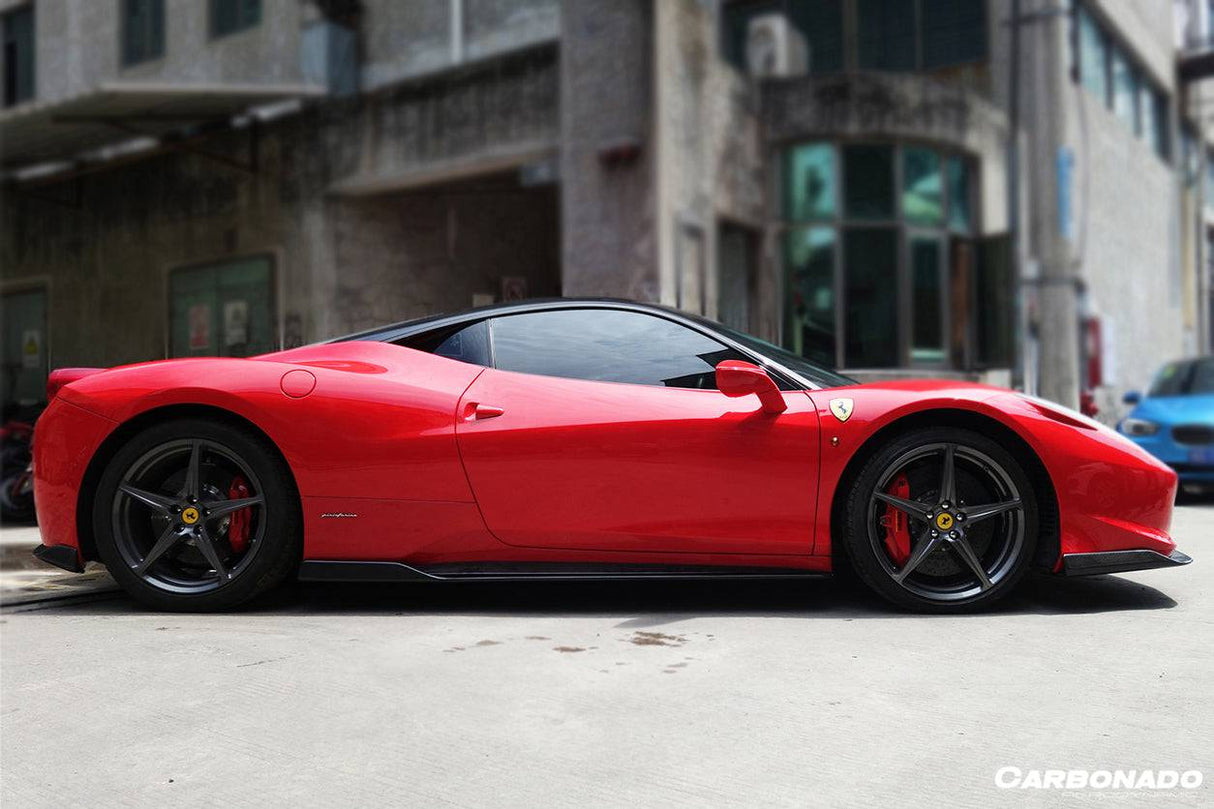 2010-2015 Ferrari Carbon Fiber Side Skirts Under Board Carbonado (AV) Fits: 458 Italia and Spider