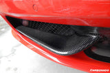 2010-2015 Ferrari Carbon Fiber Front Bumper Canards Carbonado (OE) Fits: 458 Italia and Spider