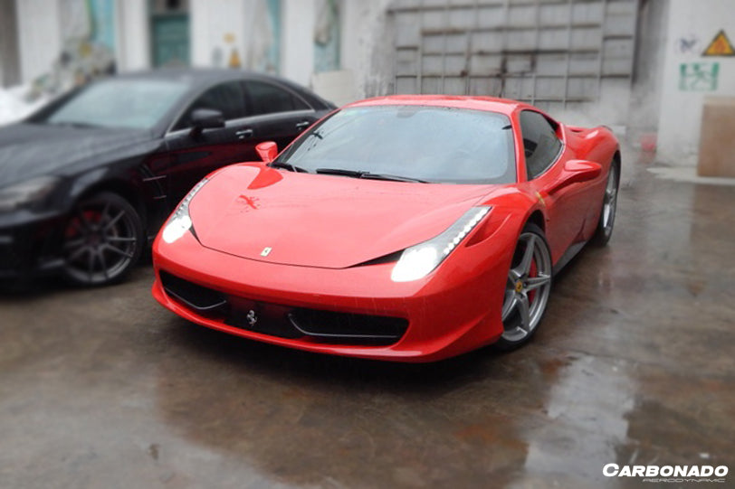 2010-2015 Ferrari Carbon Fiber Front Bumper Canards Carbonado (OE) Fits: 458 Italia and Spider