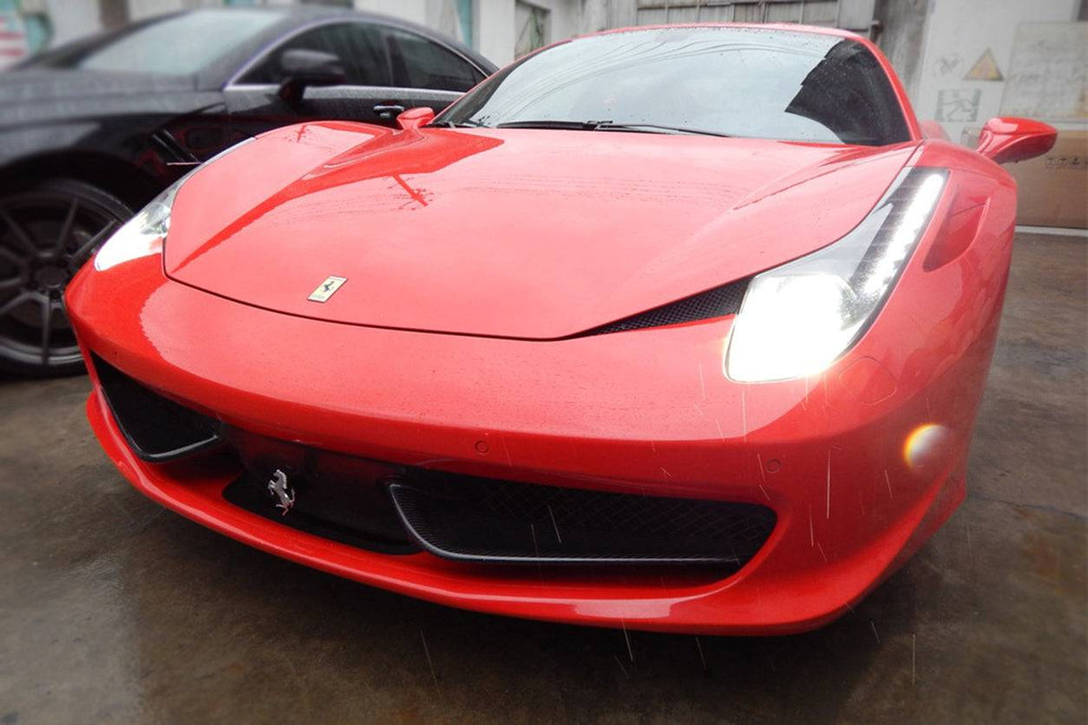 2010-2015 Ferrari Carbon Fiber Front Bumper Canards Carbonado (OE) Fits: 458 Italia and Spider
