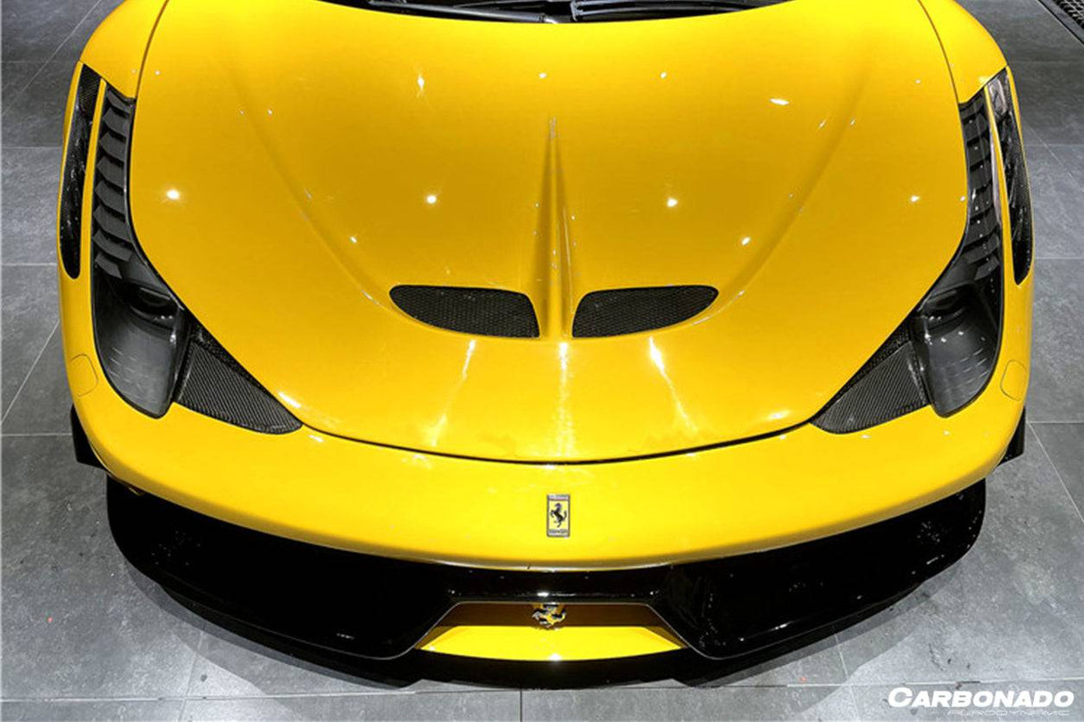 2010-2015 Ferrari Carbon Fiber Hood Carbonado (OE) Fits: 458 Italia and Spider