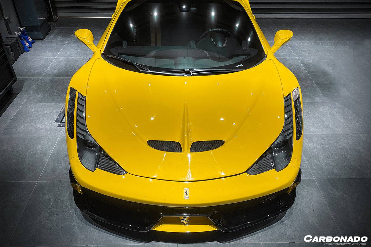 2010-2015 Ferrari Carbon Fiber Hood Carbonado (OE) Fits: 458 Italia and Spider
