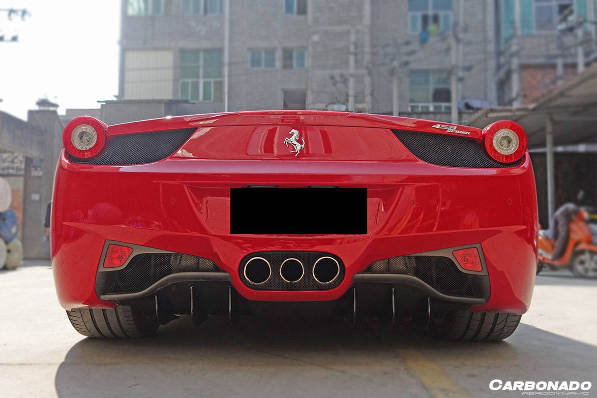 2010-2015 Ferrari 458 Coupe Spider OE Style Carbon Fiber Rear Diffuser