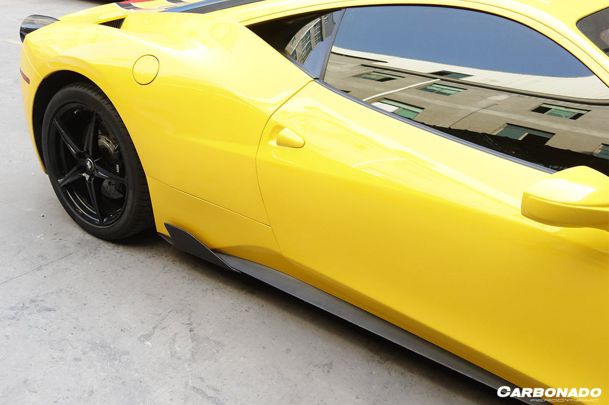 2010-2015 Ferrari 458 Carbon Fiber Side Skirts Canards Carbonado (Speciale) Fits: 458 Italia and Spider