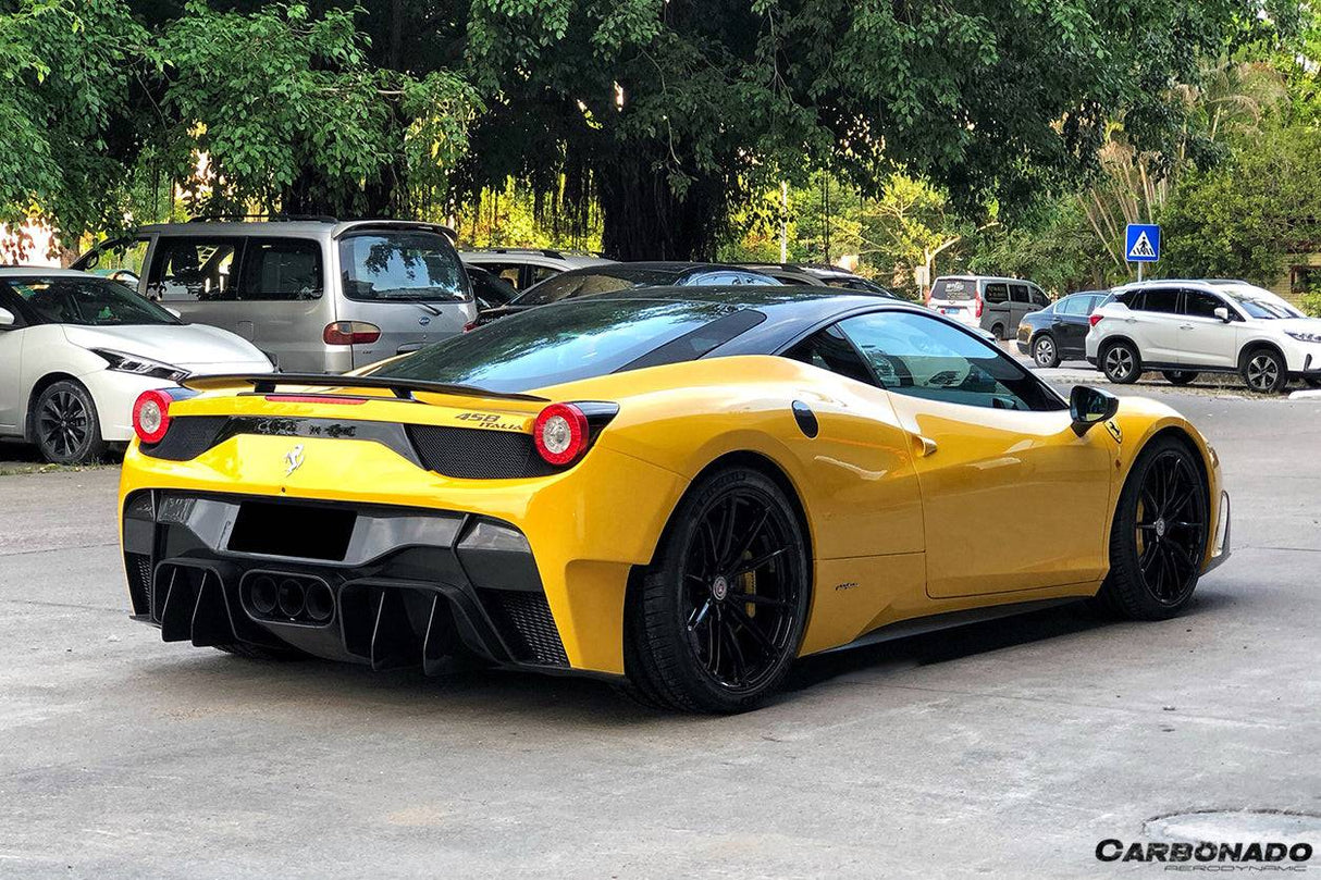 2010-2015 Ferrari Carbon Fiber Rear Bumper with Tips Carbonado (VRS) Fits: 458 Italia and Spider